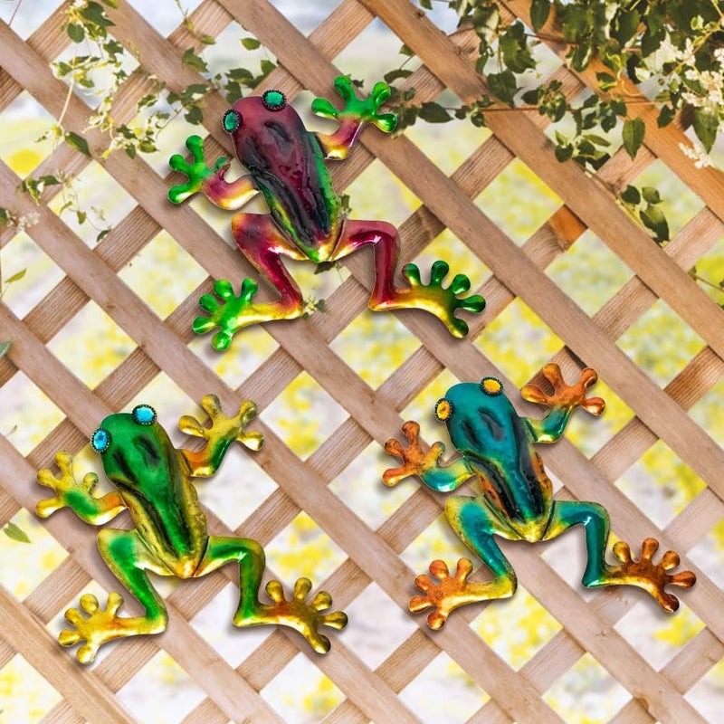 dreamskip Store Frog Decor, Outdoor Wall Art, Metal Frog Wall Decor for Fence, Garden, Patio, Yard, Outside Gifts for Adults (3 Pieces) - Image 4